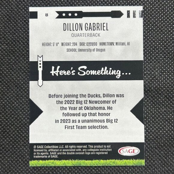 2025 SAGE HIT Low Series Dillon Gabriel Red #8 RC Rookie Cleveland Browns - Picture 2 of 2